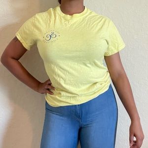 (Pre-Loved) Chloe Lane “Reasons to be Happy” Yellow Cotton Tee Shirt